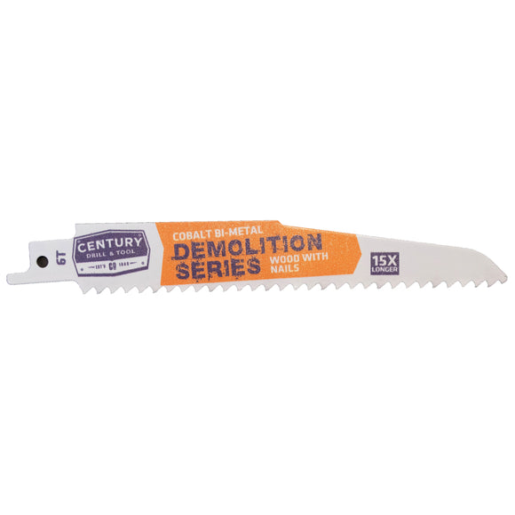 Century Drill And Tool Demolition Series Reciprocating Saw Blade 6t X 9″ (6T X 9″)