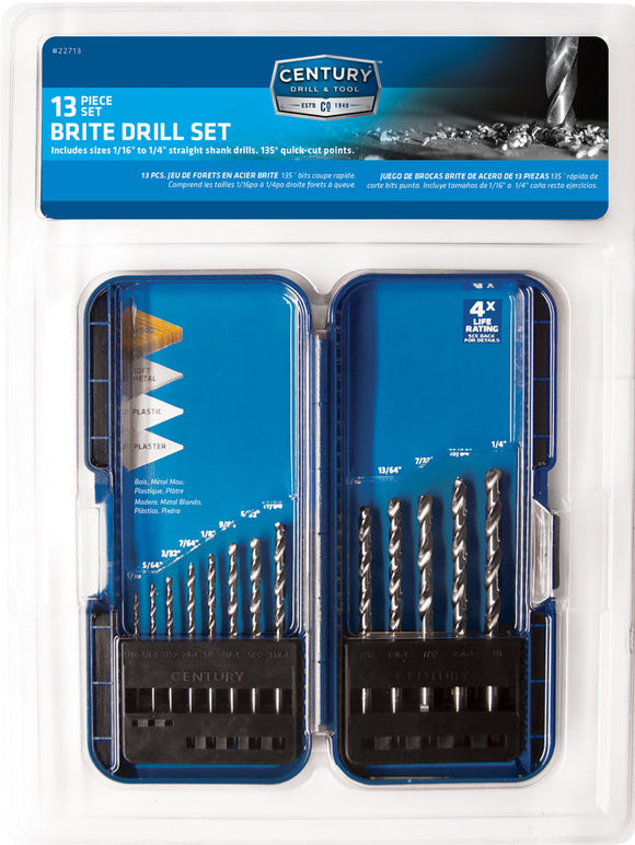 Century Drill And Tool 13 Piece Brite Drill Bit Set (13 Piece)