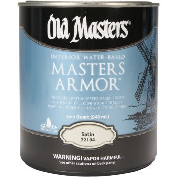 Old Masters 72104 Mastor Armor Interior Polyurethane Finish, Satin ~ Quart