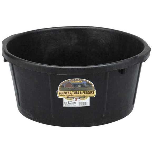 LITTLE GIANT ALL PURPOSE RUBBER TUB (6.5 GAL, BLACK)