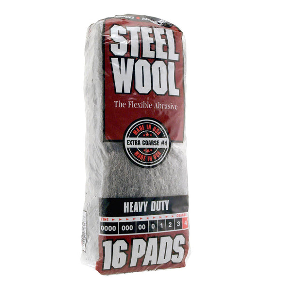 Homax® Steel Wool, Heavy Duty, GRADE #4 16 Pads (16 Pads)