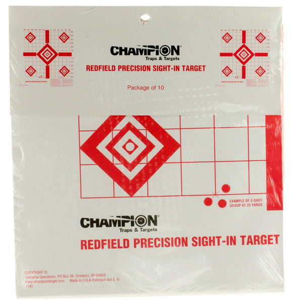 Champion Targets 47387 Redfield Sight-In 5-Diamond Hanging Paper Target 16