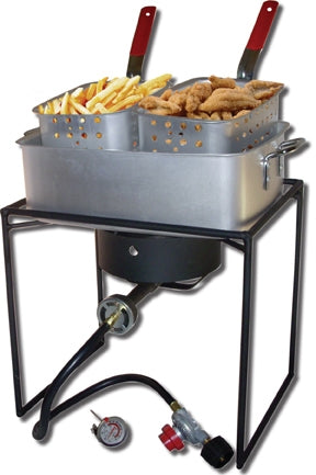 King Kooker 16″ Rectangular Outdoor Cooker Package with Rectangular Fry Pan (16)