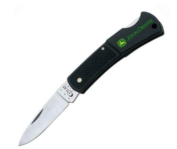 Case John Deere Caliber Lockback Folding Pocket Knife (Black Synthetic Handle)