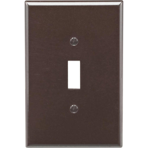 Leviton 1-Gang Plastic Oversized Toggle Switch Wall Plate, Brown