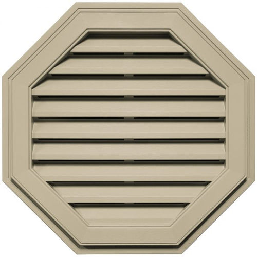 Builders Edge 22W x 22H Octagon Gable Vent Louver, 54 Sq. Inch Vent Area, 001 - White