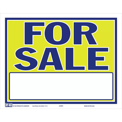 Hy-Ko 9 x 13 in. English for Sale Polystyrene Sign