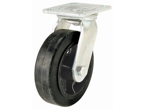 Shepherd Hardware  8-Inch Mold-On Rubber Swivel Plate Caster, 500-lb Load Capacity