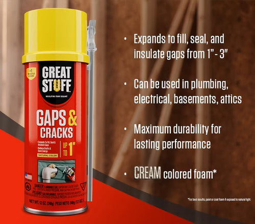 Great Stuff Gaps and Cracks with Original Dispenser