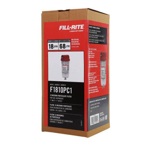 Fill-Rite  10 Micron Particulate Filter, 1 - 12 UNF, 18 GPM, Clear Bowl