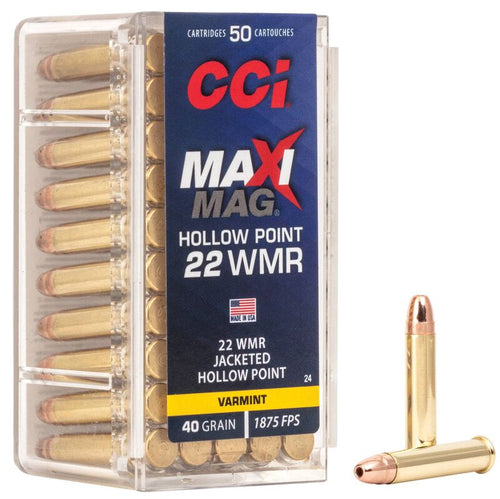 CCI Maxi-Mag 22 WMR 40 Grain Jacketed Hollow Point 1875 fps