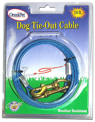 Leather Brothers  Tie-Out Cable Vinyl Coated, Blue - 10 ft. (10 ft.)