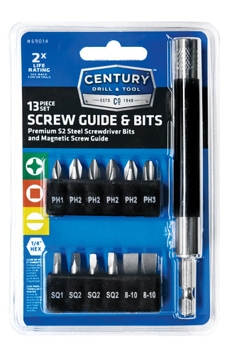 Century Drill And Tool 13 Piece S2 Screw Guide And Bit Set (13 Piece)