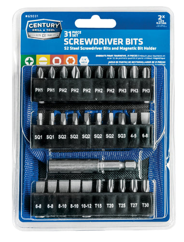 Century Drill And Tool 31 Piece S2 Screwdriver Bit Set (31 Piece)