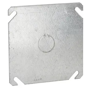 Hubbell Raco Square Cover Flat with Center KO