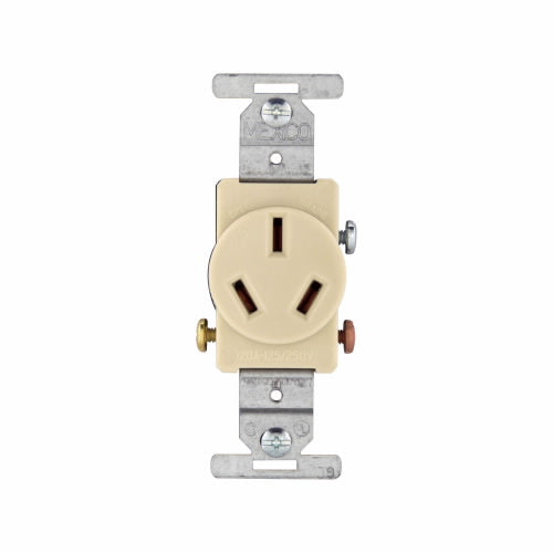 Eaton Cooper Wiring Arrow Hart Heavy-Duty Flush Mount Receptacle 20A, 125/250V Ivory