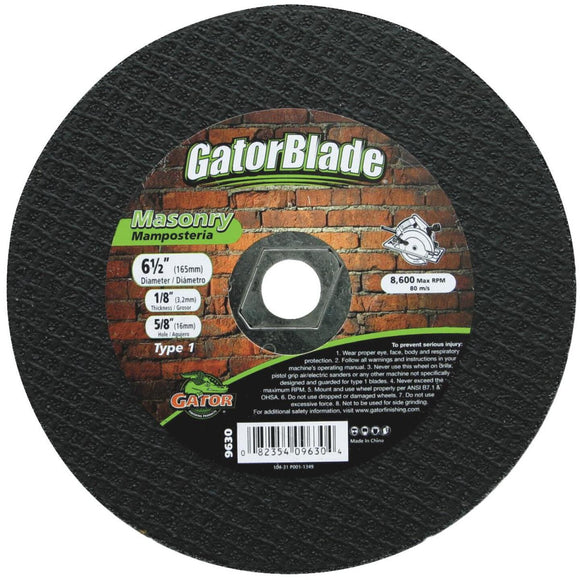 Gator Blade Type 1 6-1/2 In. x 5/8 In. x 1/8 In. Masonry Cut-Off Wheel