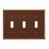 Leviton 3-Gang Plastic Toggle Switch Wall Plate, Brown