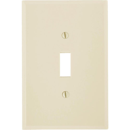 Leviton 1-Gang Plastic Oversized Toggle Switch Wall Plate, Ivory