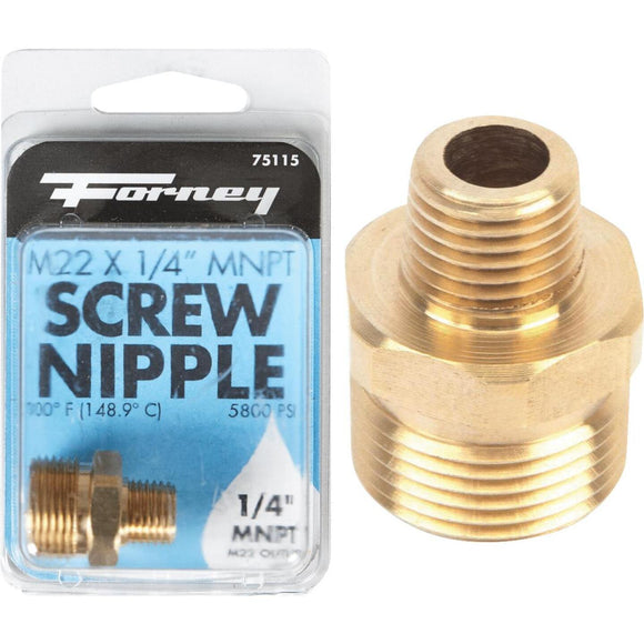 Forney 1/4 In. Male Pressure Washer Screw Nipple