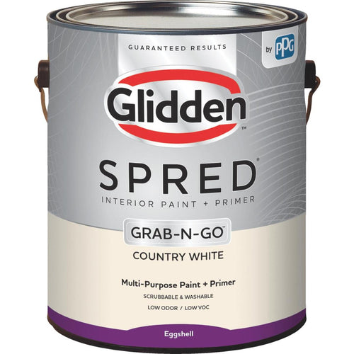 Glidden Spred Interior Paint + Primer Grab-N-Go Country White Eggshell 1 Gallon