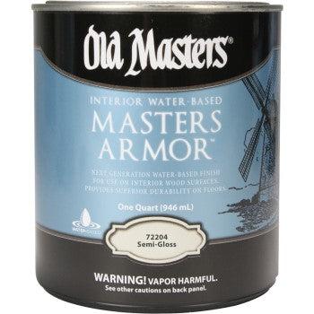 Old Masters 72204 Mastor Armor Interior Polyurethane Finish, Semi-Gloss ~ Quart