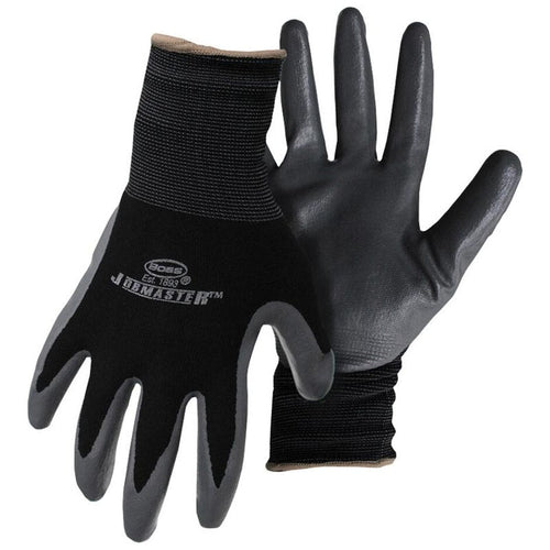 Boss Men's Jobmaster Nylon W/Nitrile Coated Palm Glove (Black Medium)